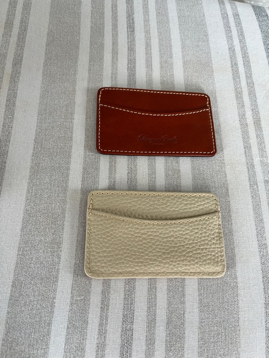 Dooney & Bourke Accessories - Dooney and Bourke Card Holder - Tan and Cream Leather